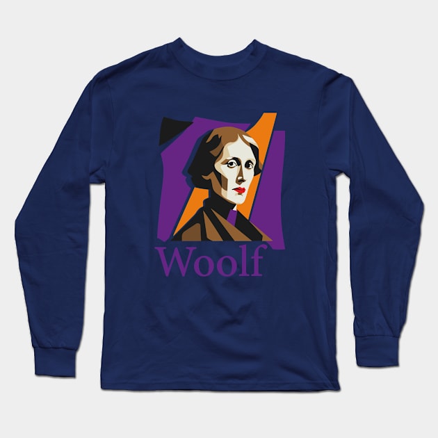 Virginia Woolf Long Sleeve T-Shirt by WickedAngel